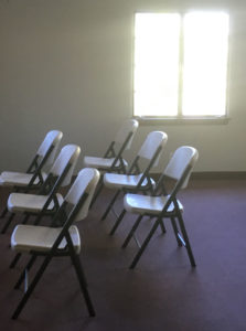 Meeting room chairs and window